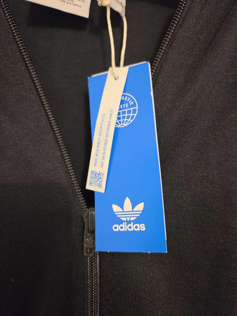 adidas Black Track Bomber Jacket with White Three-Stripes